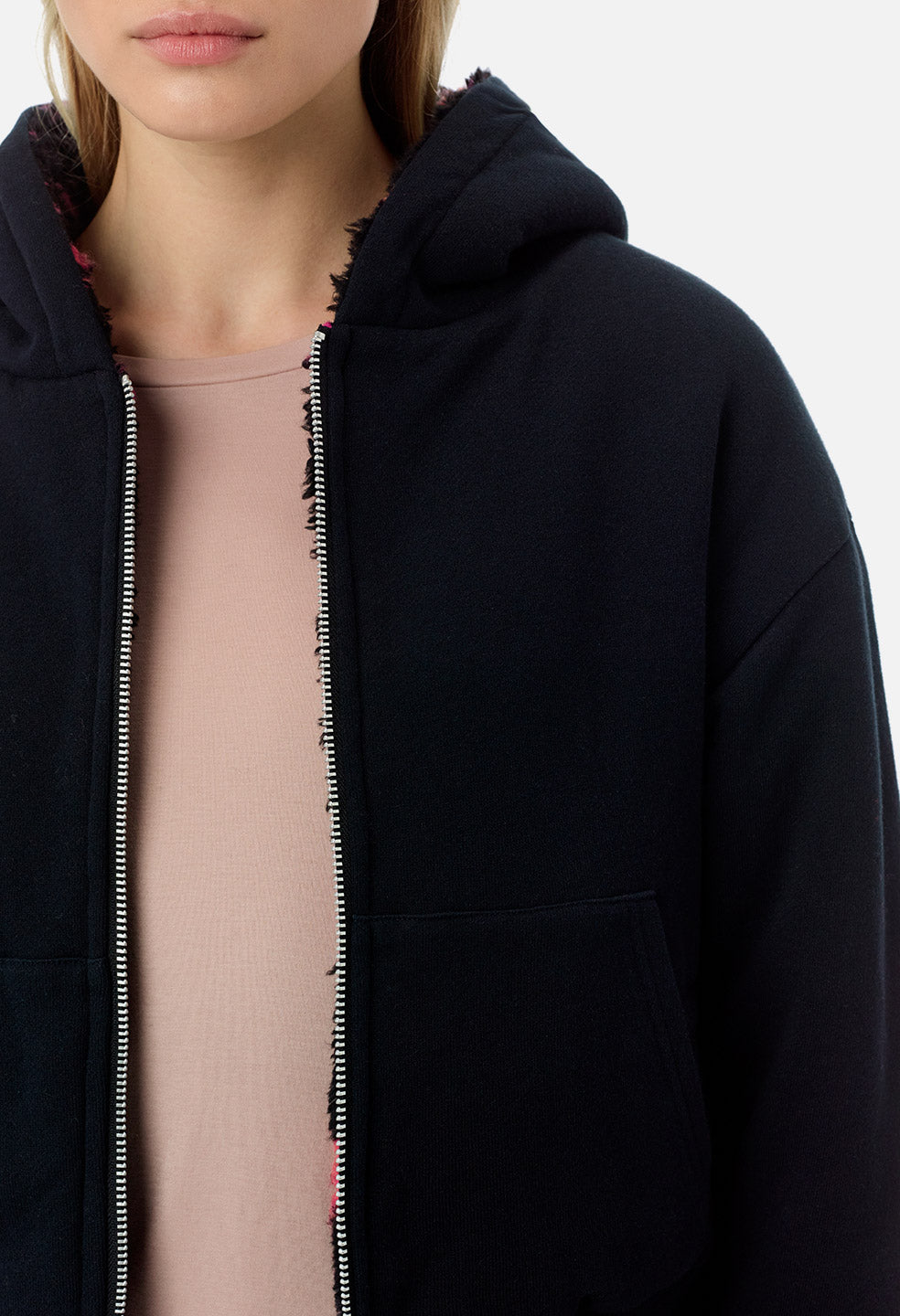 fleece lined zip hoodie