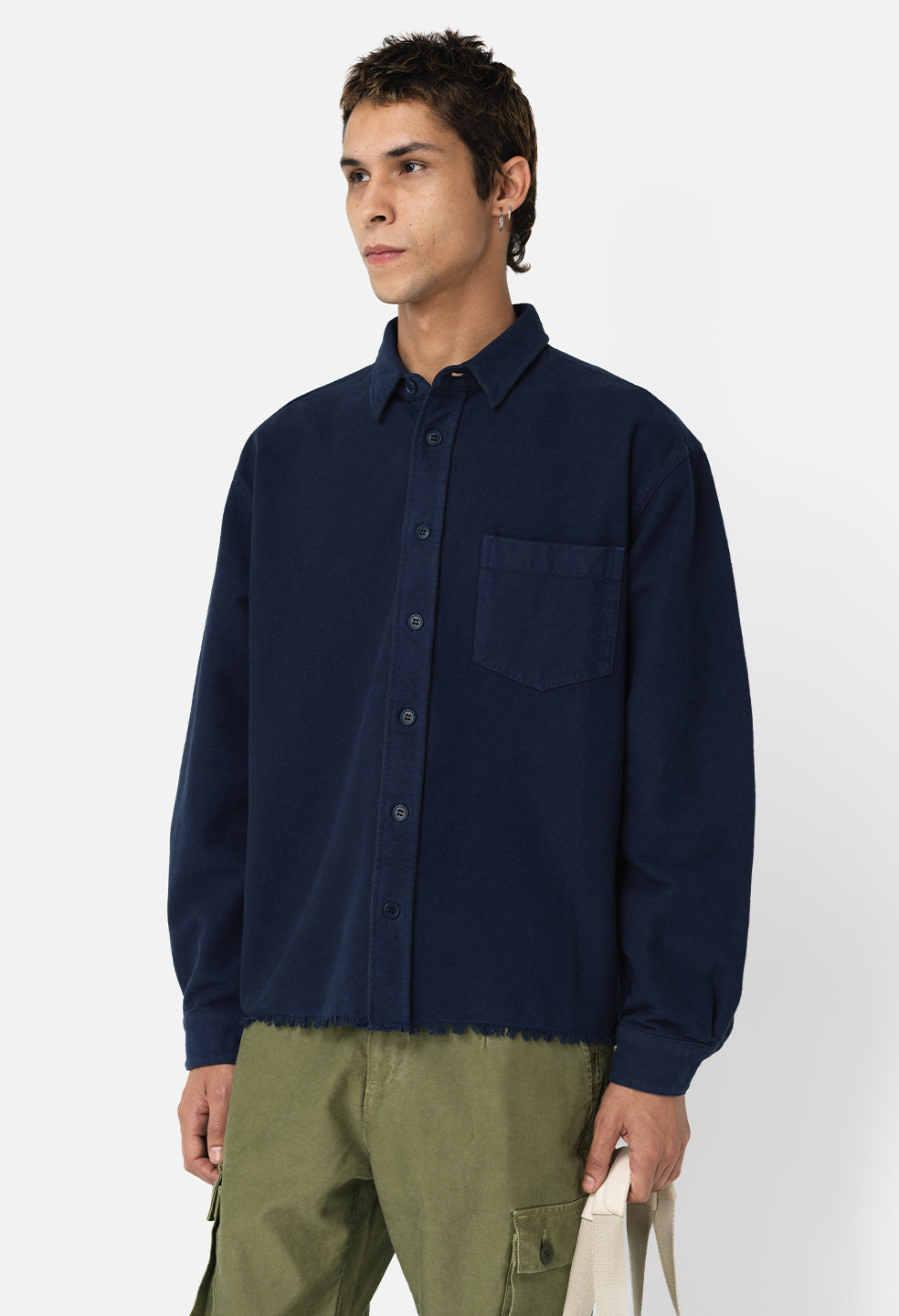 Solid Hemi Oversized Shirt / Moss - JOHN ELLIOTT