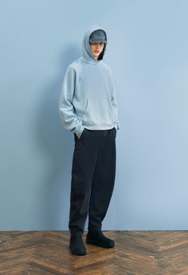 Folsom Cropped Hoodie / Vintage Dusty Blue
