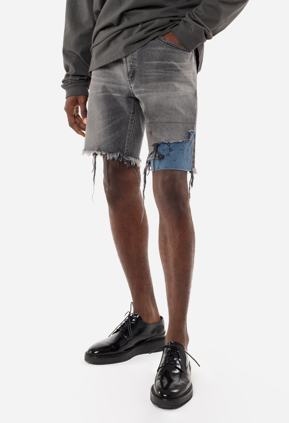 john elliott denim shorts