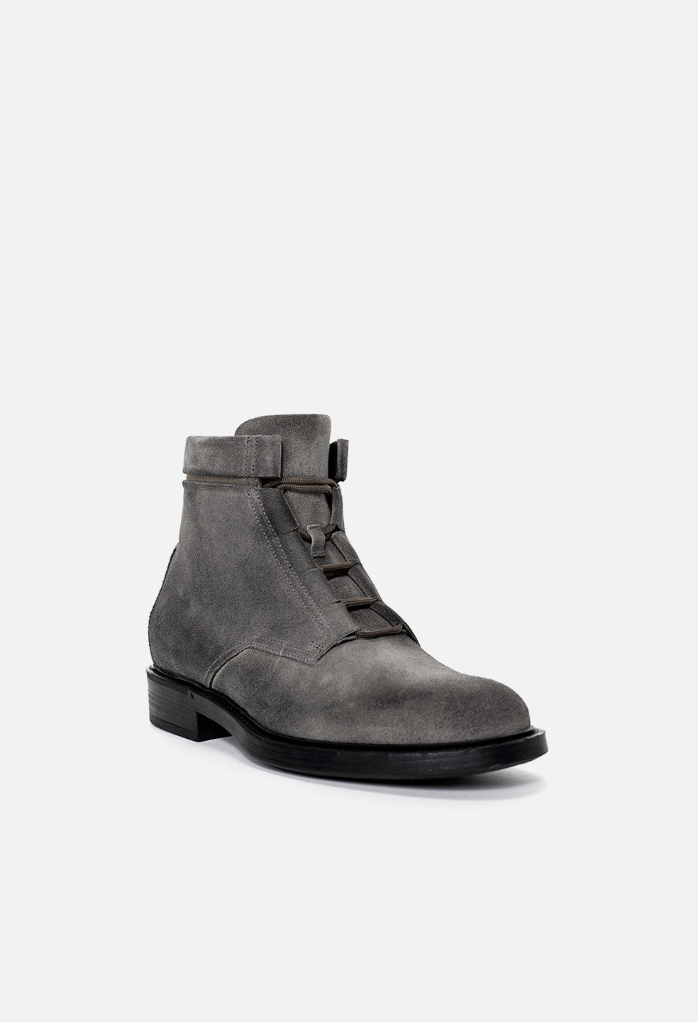 grey suede combat boots