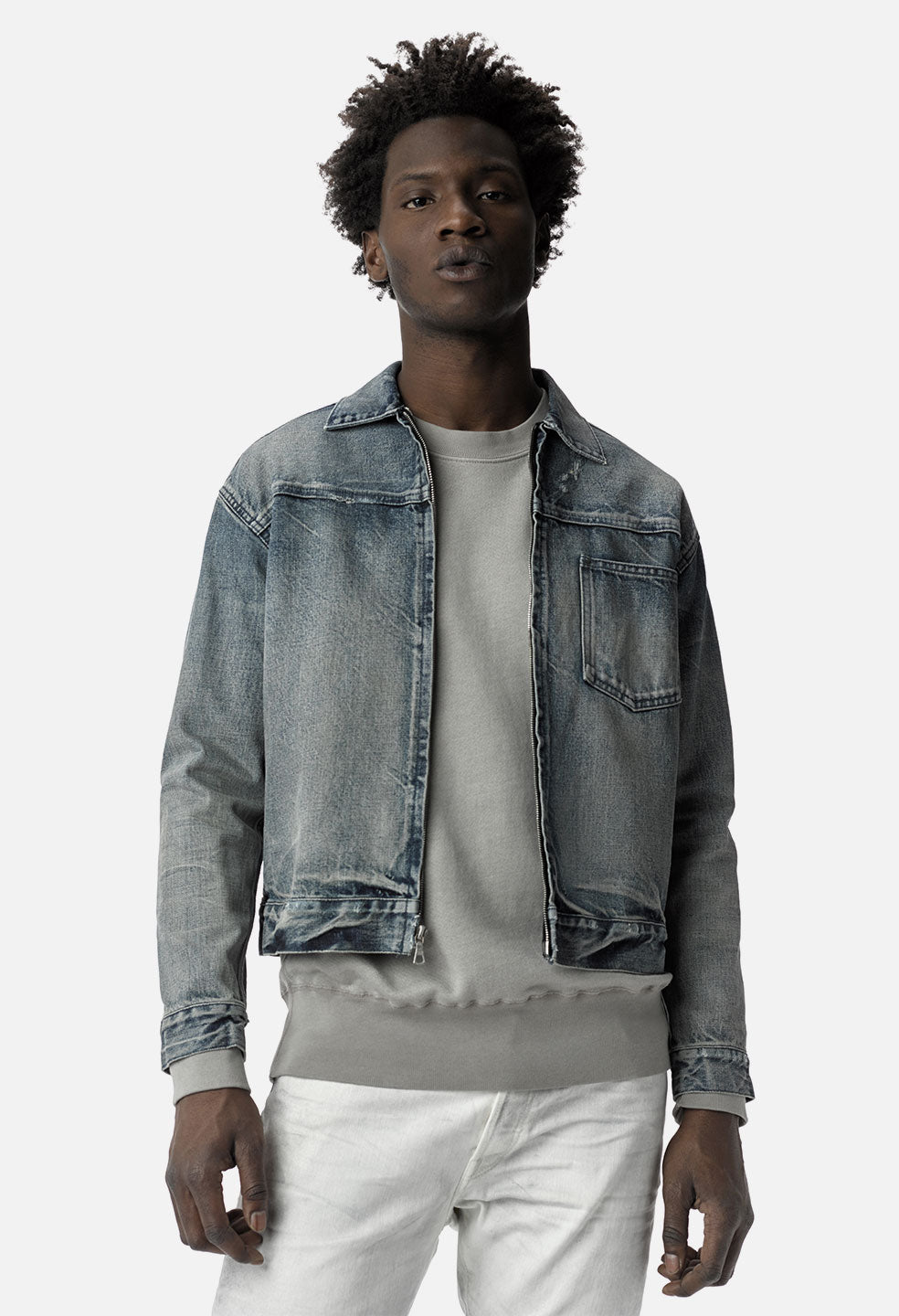 john elliott denim zip blouson