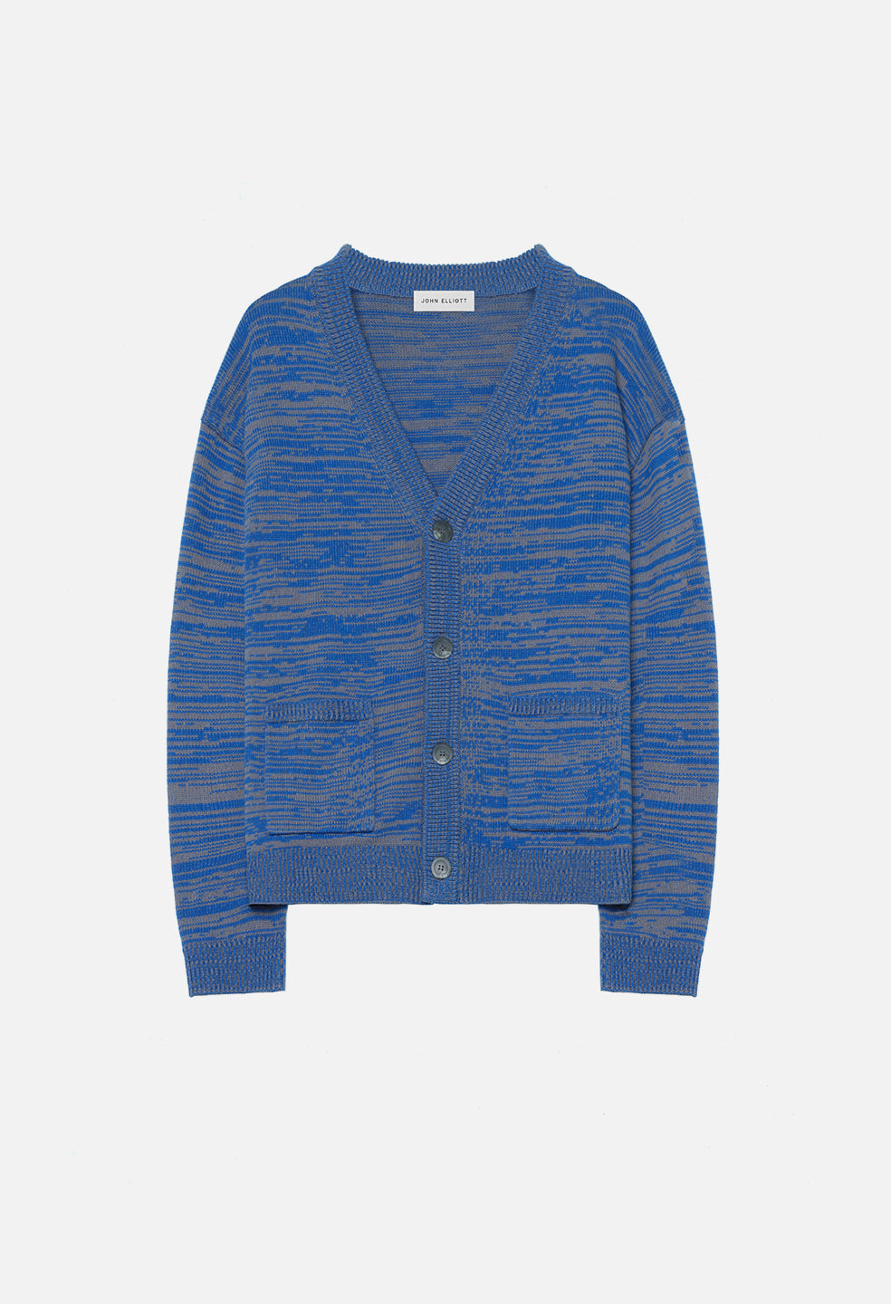 Glitch Knit Cardigan / Charcoal X Royal