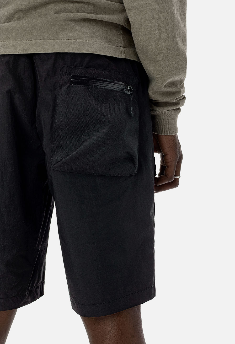 nylon cargo shorts elastic waist