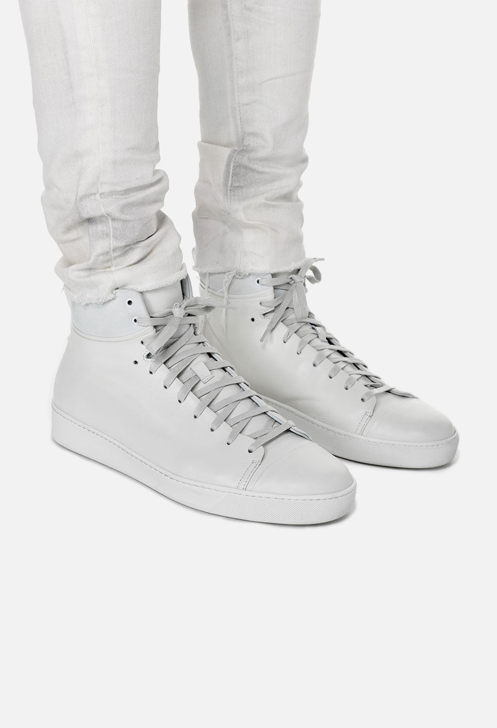 leather white high tops
