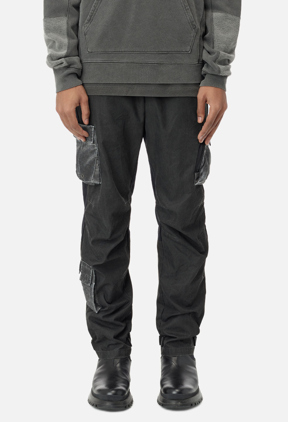 black tactical cargo pants