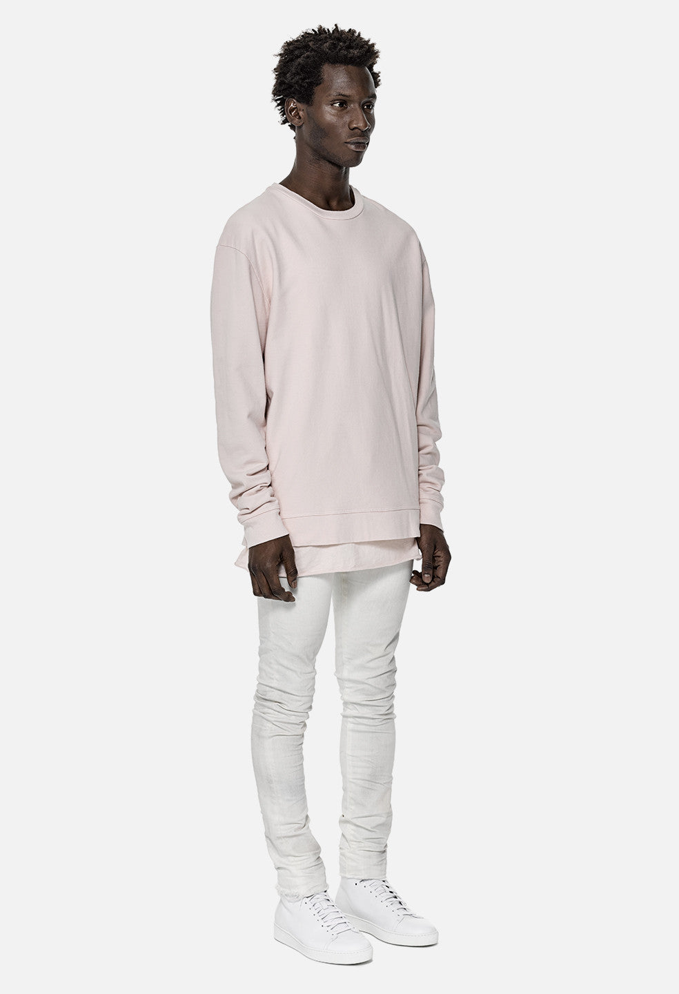 pink oversized crew neck