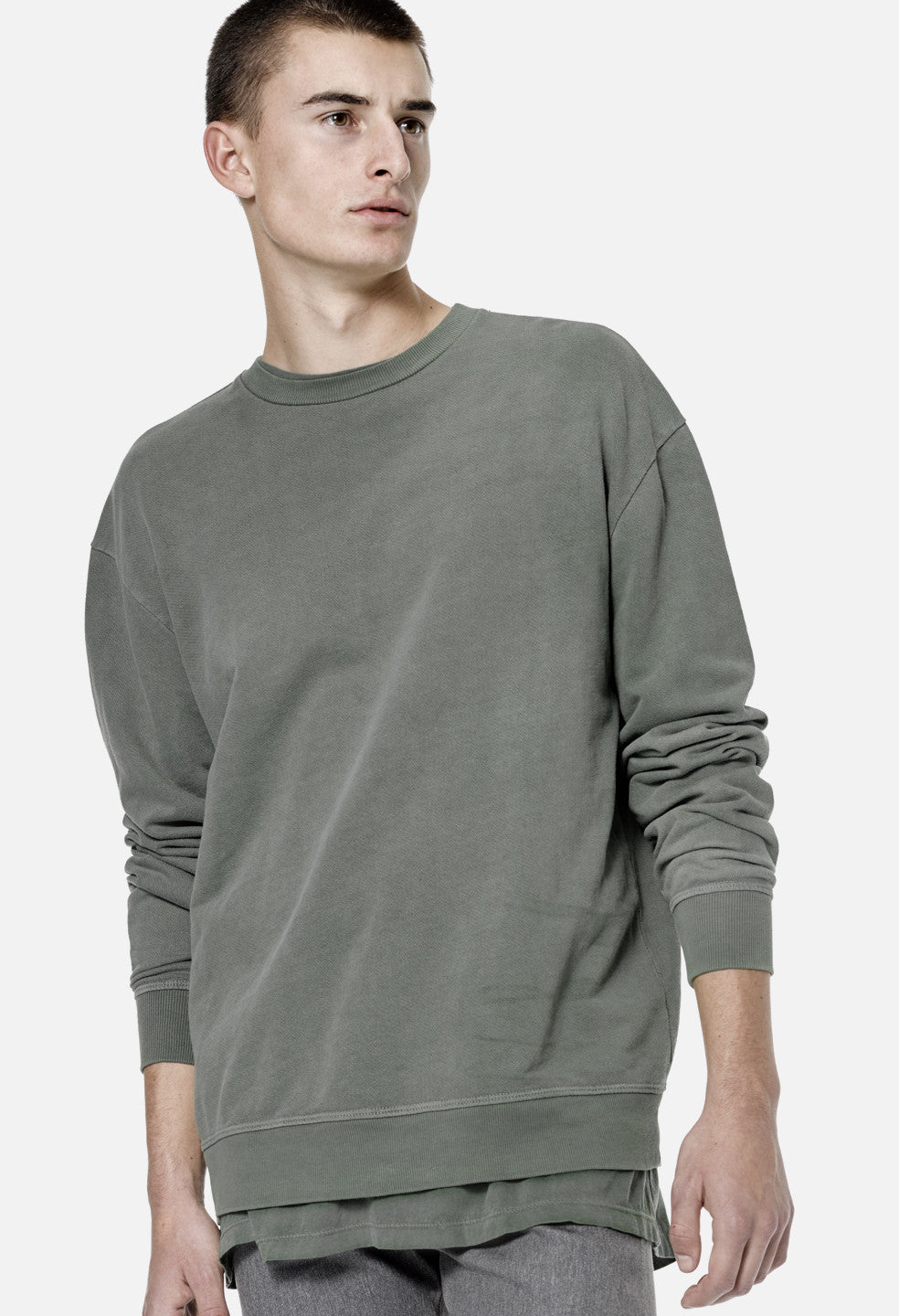 olive crew neck sweater