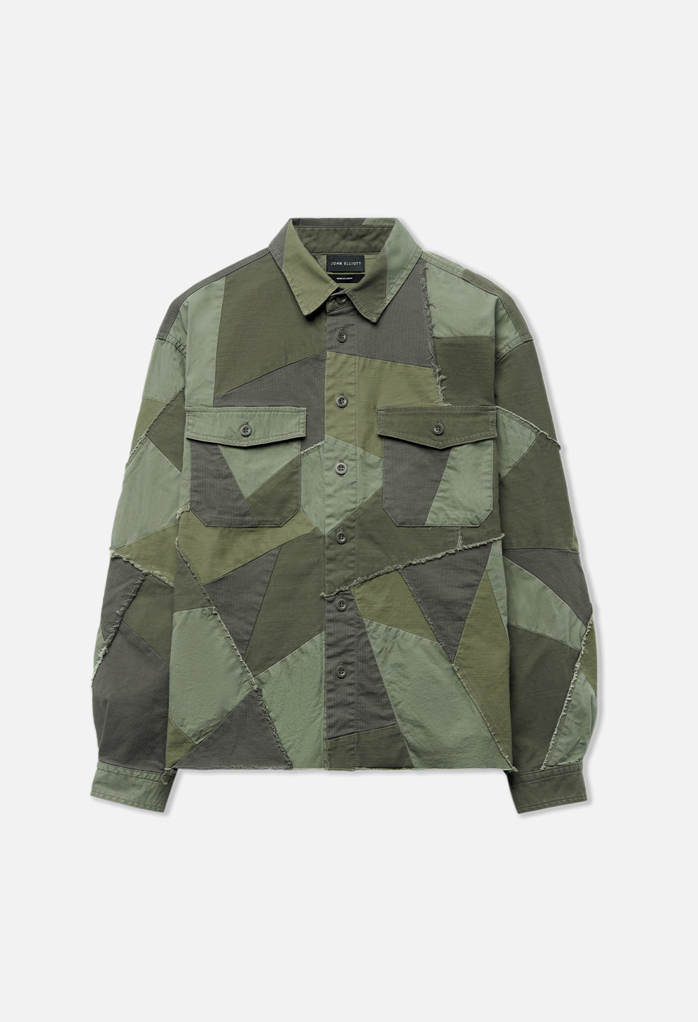 Patchwork Military Overshirt / Olive