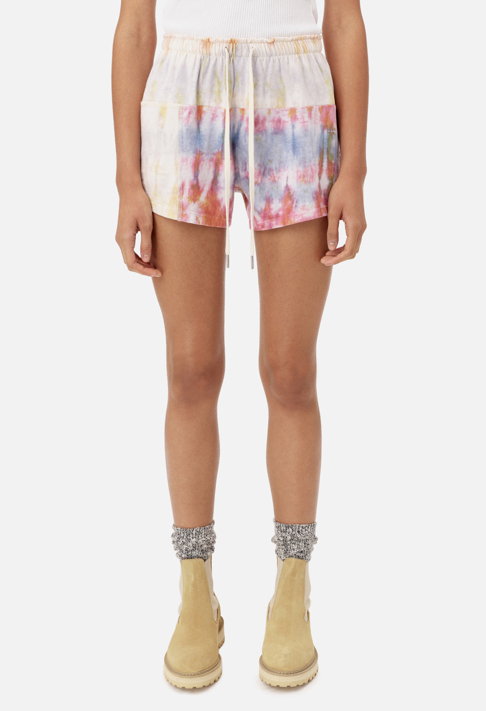 pink tie dye shorts