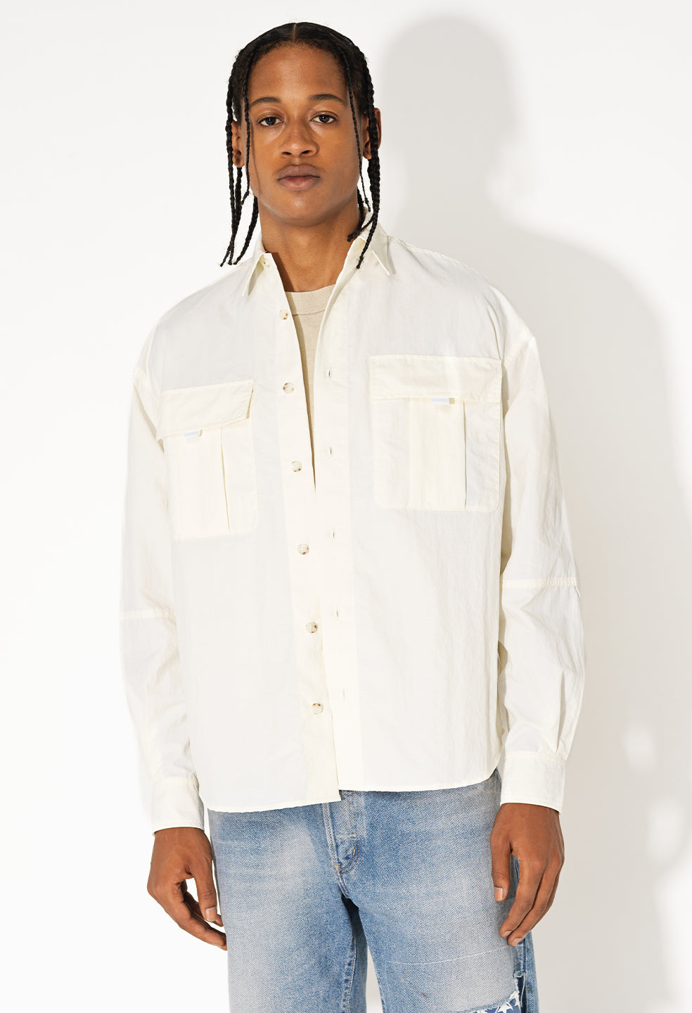 John Elliott Safari Shirt Jacket in White