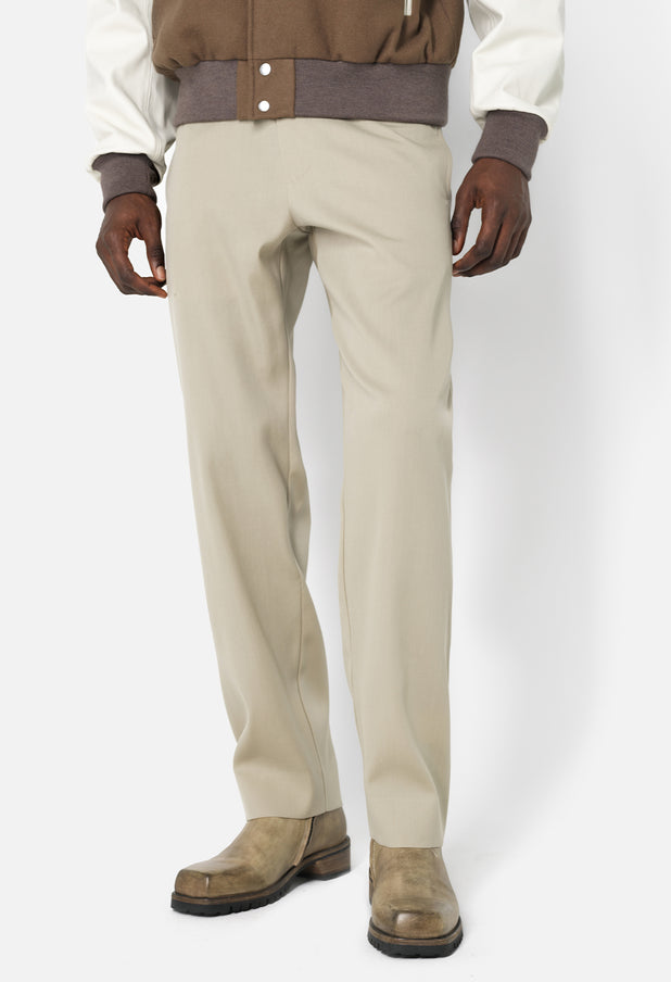 Wool Easy Trouser / Khaki Italian Wool